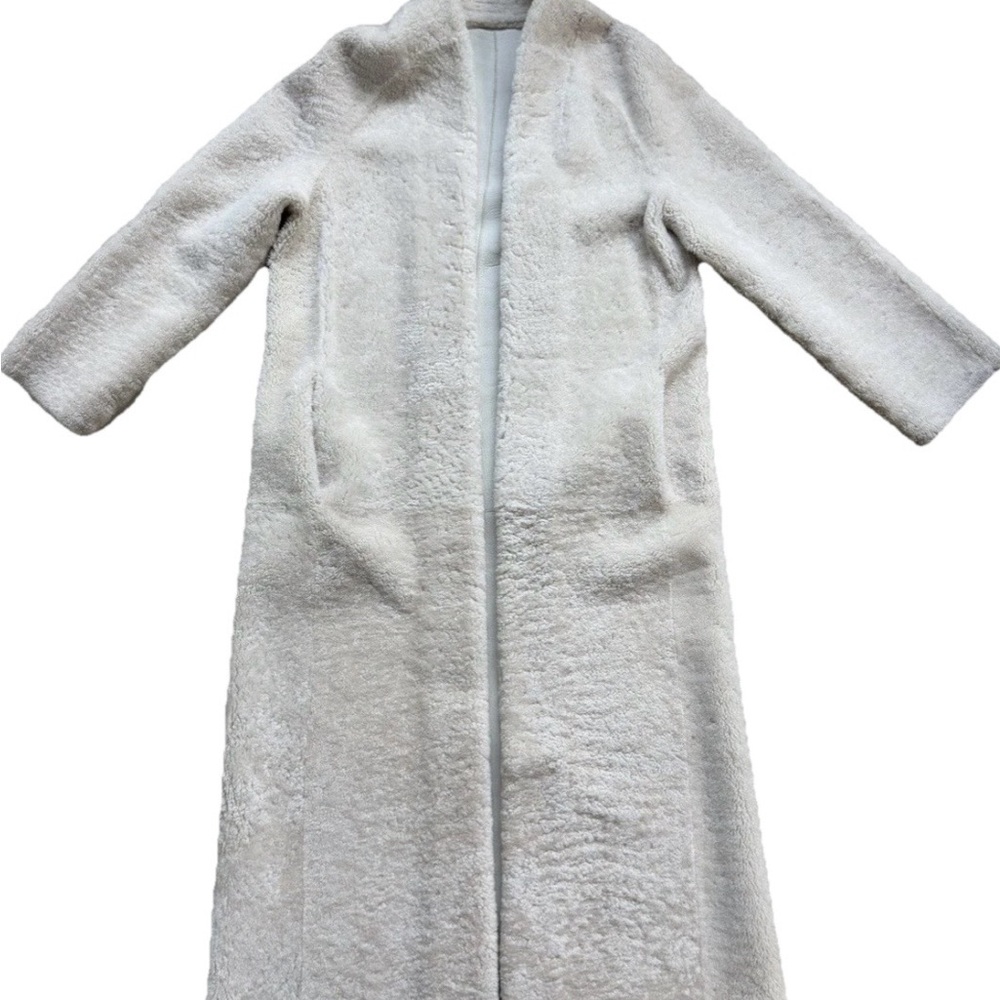 Reiss Odette Cream Shearling Coat XS
